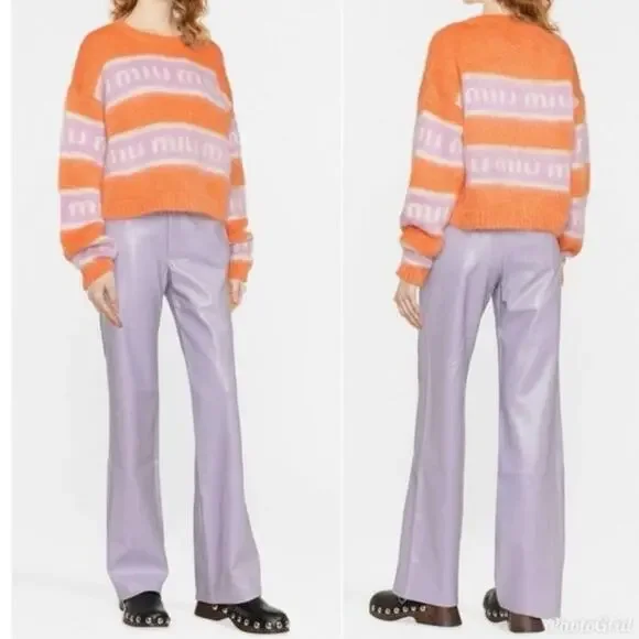 ROTATE Faux Leather Purple Pants New Size 6 retails $234